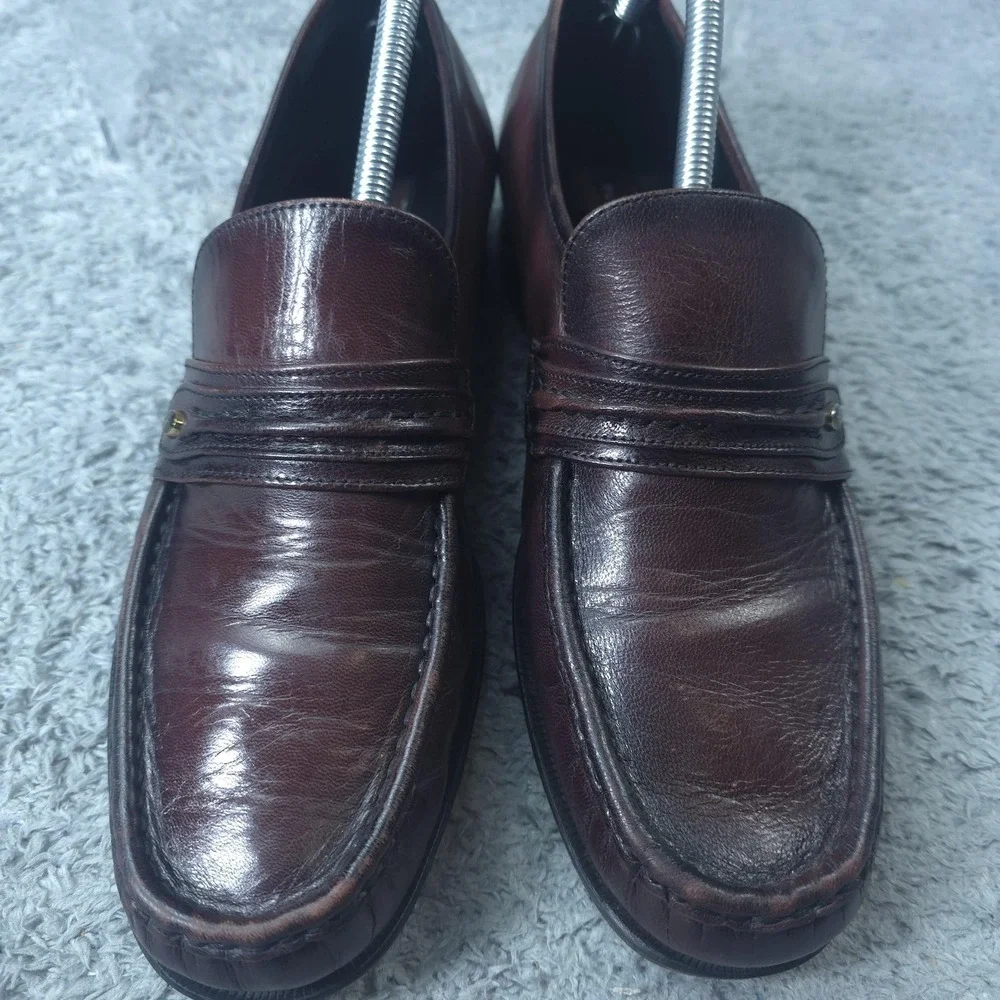 Florsheim Oxford Shoes Mens Size 9.5 Brown Leather Slip On Dress 18247-18